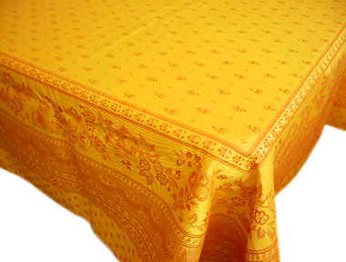 Jacquard tablecloth Teflon (Marat d'Avignon Durance. Yellow)
